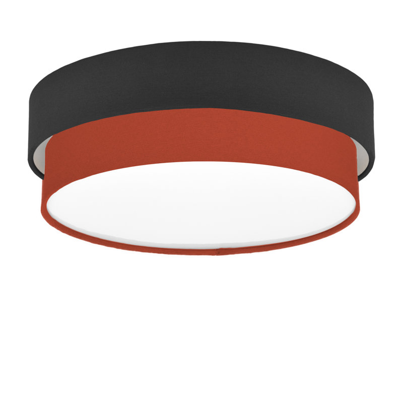 Elanaz Flush Mount, Black, Brick Red