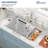 33" L x 19" W Ceramic Single Bowl Drop-In/Undermount Kitchen Sink Workstation with Sink Grid and Basket Strainer-112554809