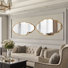 Set of 2 Modern Asymmetrical Wall Mirrors with Aluminum Alloy Frame, Decorative Irregular Hanging Mirrors for Bathroom, Bedroom, Living Room & Entryway