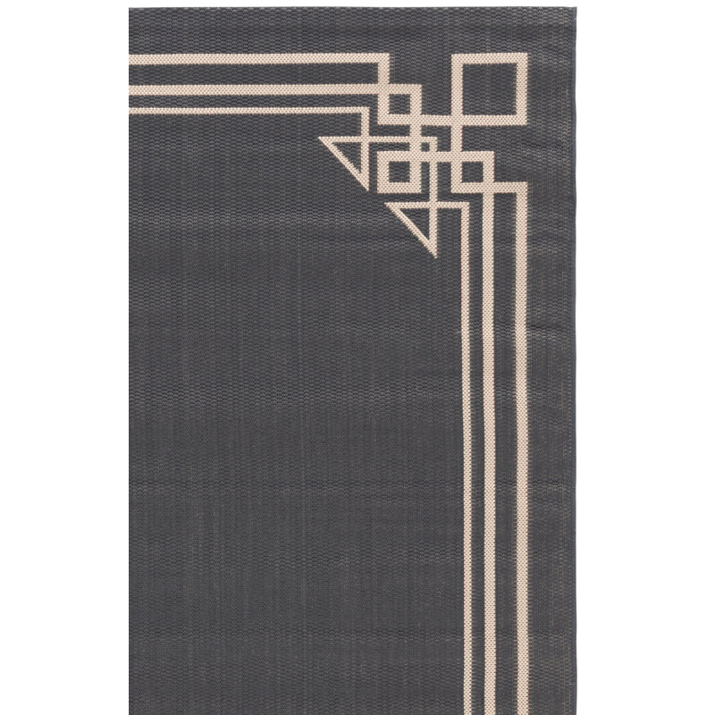 Tapis d'intérieur / extérieur à motif géométrique Courtyard Performance, Rectangle 6 pi 7 po x 9 pi 6 po