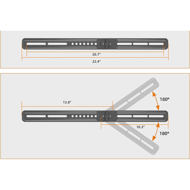 Universal Under TV Soundbar Mount, Adjustable Steel Sound Bar Bracket for 23–65 Inch TVs