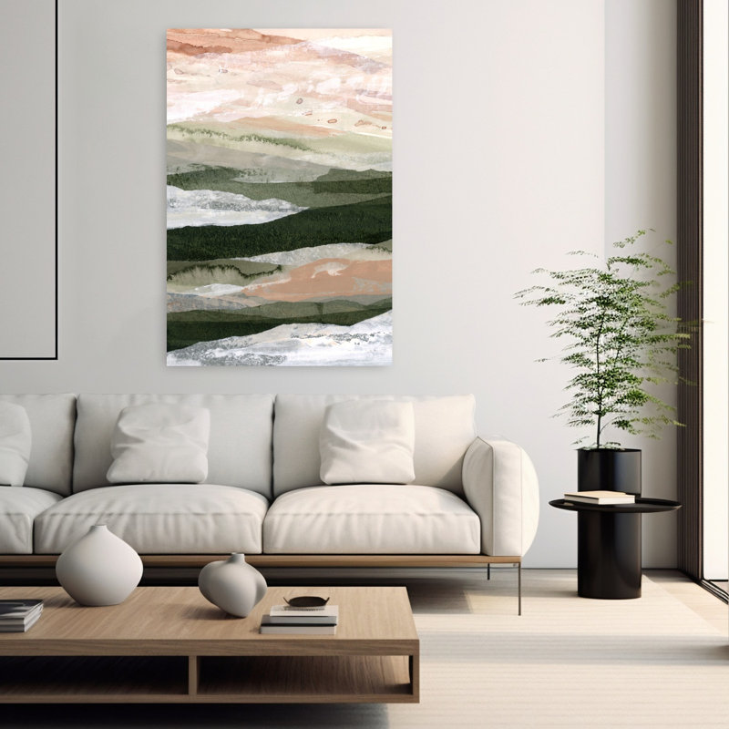 Art contemporain contemporain, paysage forestier abstrait, H 60 po x l 40 po