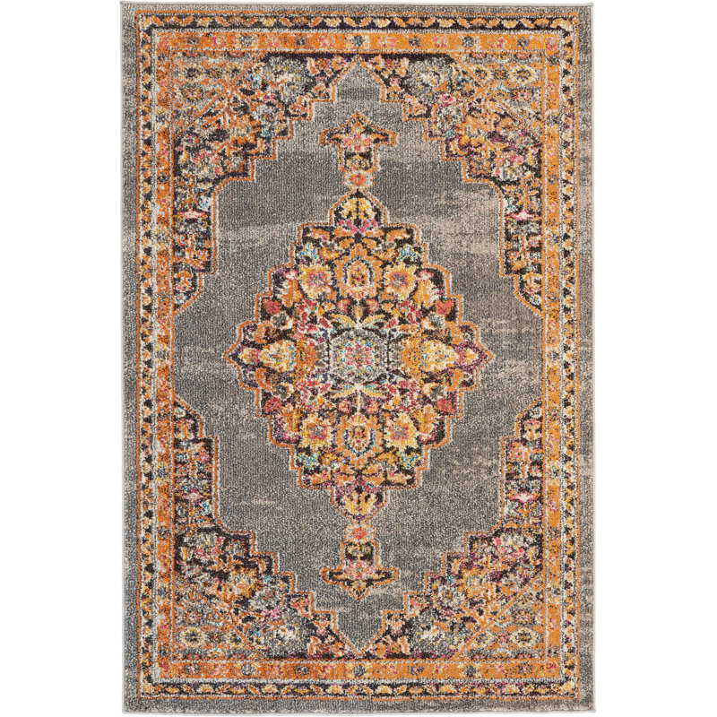 Tapis traditionnel bohème Veronique, Rectangle 3 pi 11 po x 5 pi 11 po