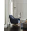Fauteuil capitonné de 28 cm de large