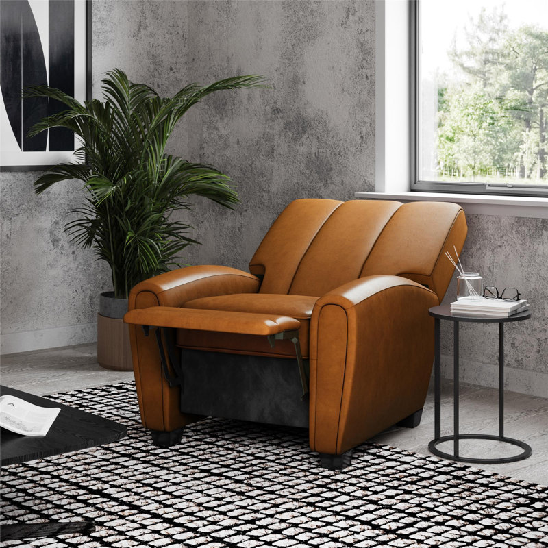 Fauteuil inclinable manuel standard en similicuir de 35,5 po de largeur