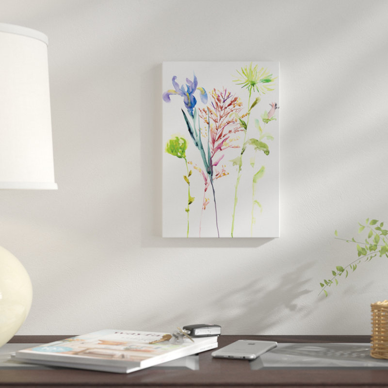 « aquarelle floral study iii », reproduction de peinture à l’aquarelle sur toile, H 60 po x l 40po x P 1,5 po, Toile tendue