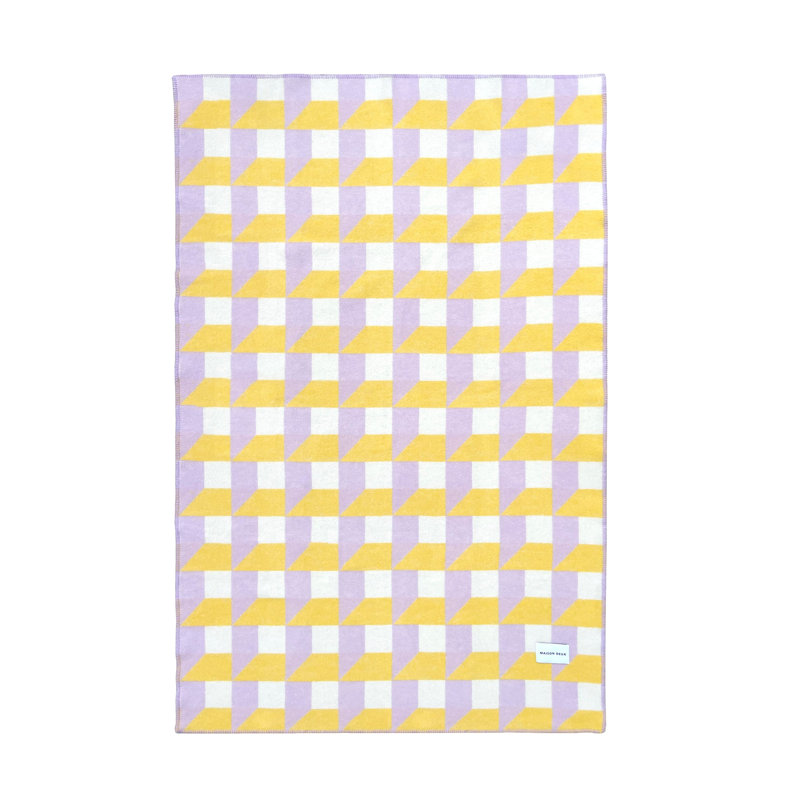 CUBICS Blanket, Yellow/Purple