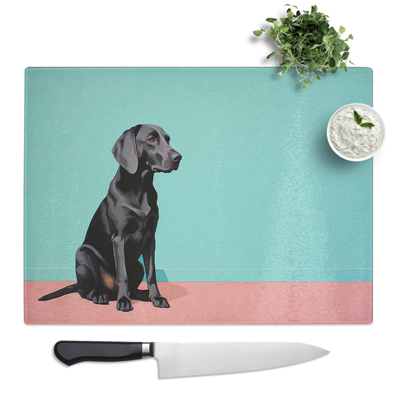 Labrador Retriever Minimalism  Glass Chopping Board