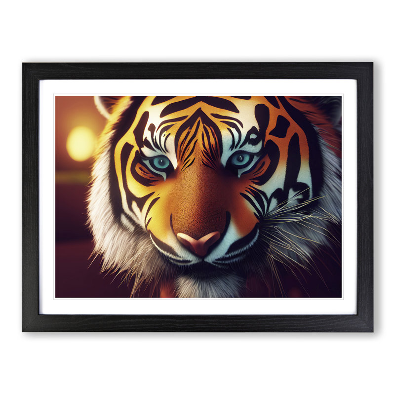 Bold Tiger - Single Picture Frame Print, Black Framed, 46cm H x 64cm W x 2cm D