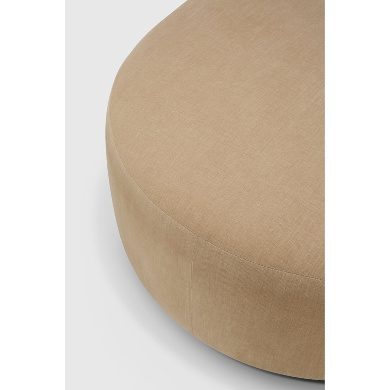 Bulky D-Shaped Ottoman, Tan