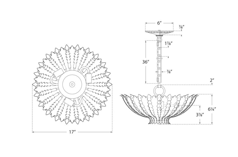 AERIN Hampton Small Chandelier, Burnished Silver Leaf