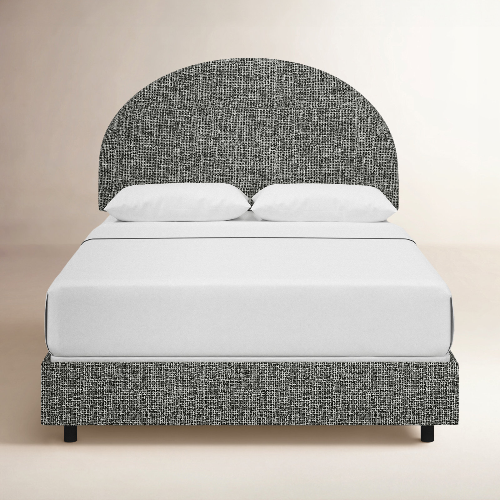 Aidy Upholstered Bed, Twin, Modern Pepper Tweed