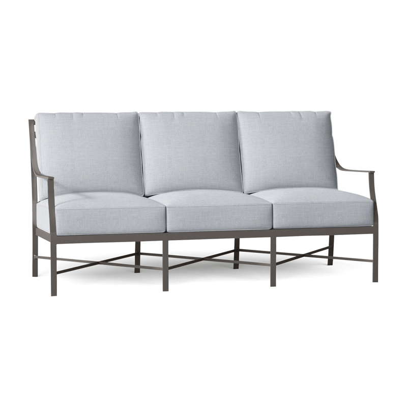 Monaco Aluminum Sofa - Slate Gray, Slate Gray, Welt, Linen Chambray