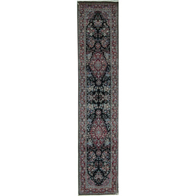 Hand-Knotted High-Quality Black Runner