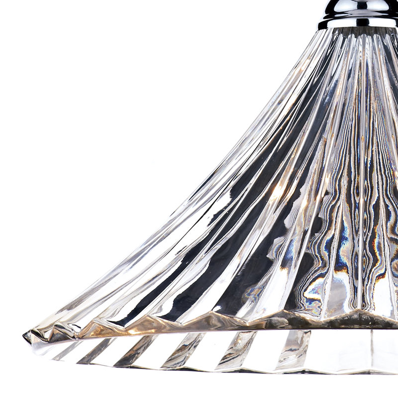 Behne 1 - Light Cone Pendant, Polished Chrome with Clear Glass Shade