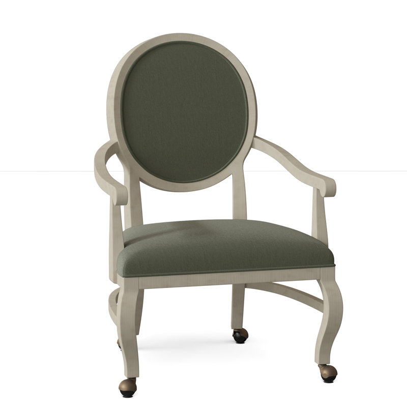 Oakland Upholstered King Louis Back Arm Chair, 9953 Willow, Almond Buff