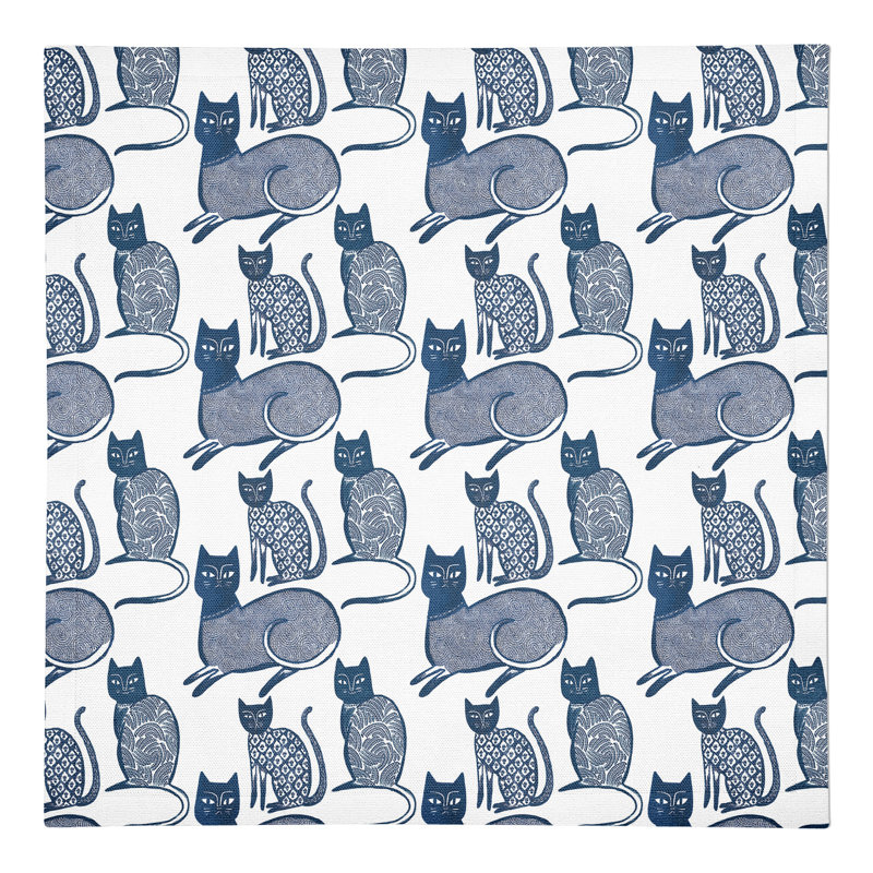 Cotton Blue Cats Square Napkin