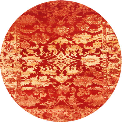Tapis contemporain rouge / jaune Nia