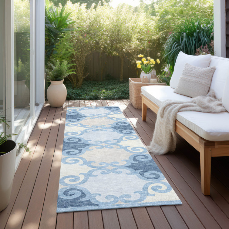 Malek Indoor/Outdoor Area Rug with Non-Slip Backing
