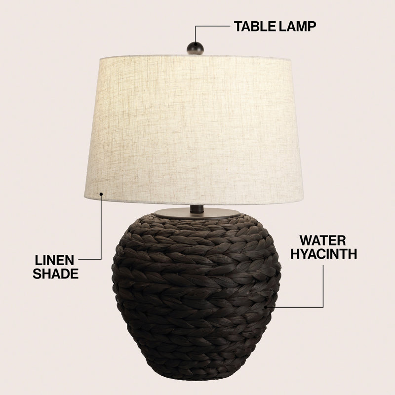 Fortune 25" Table Lamp, Beige, Black
