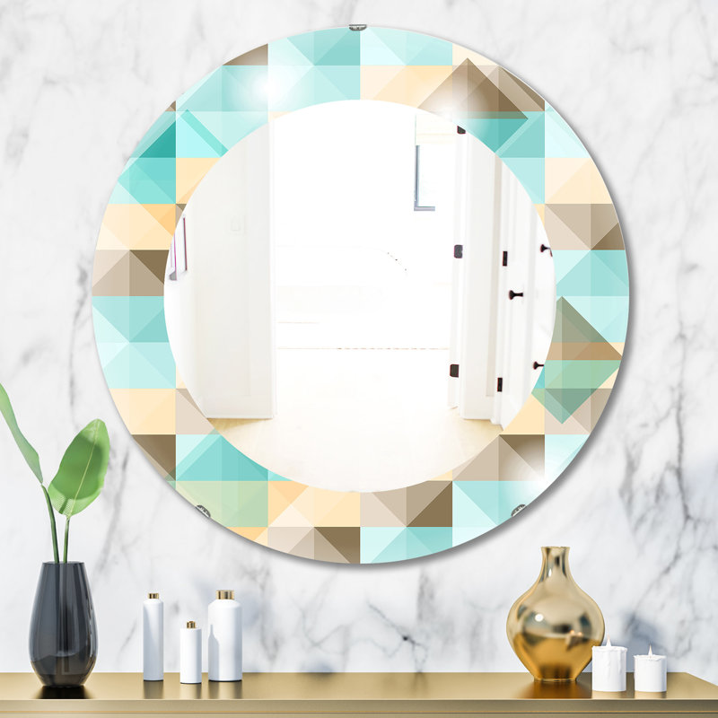 Miroir mural triangulaire 26 Mid-Century, H 31,5 po x l po