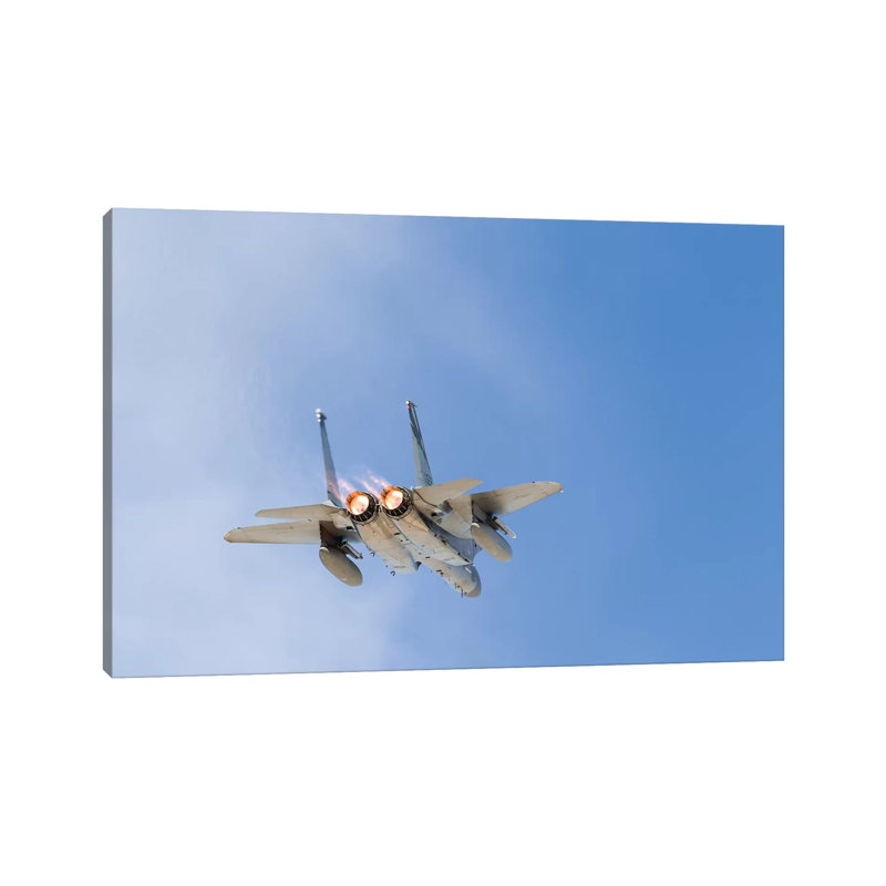 A US Air Force F-15C Eagle Taking Off From Nellis Air Force Base, Nevada II by Rob Edgcumbe - Wrapped Canvas Print