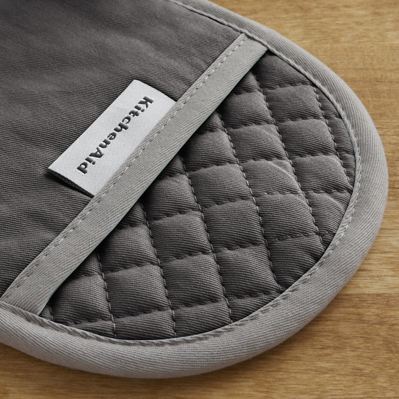 KitchenAid Asteroid Solid Diamond Potholder, Gray, 6.5" W x 10" L