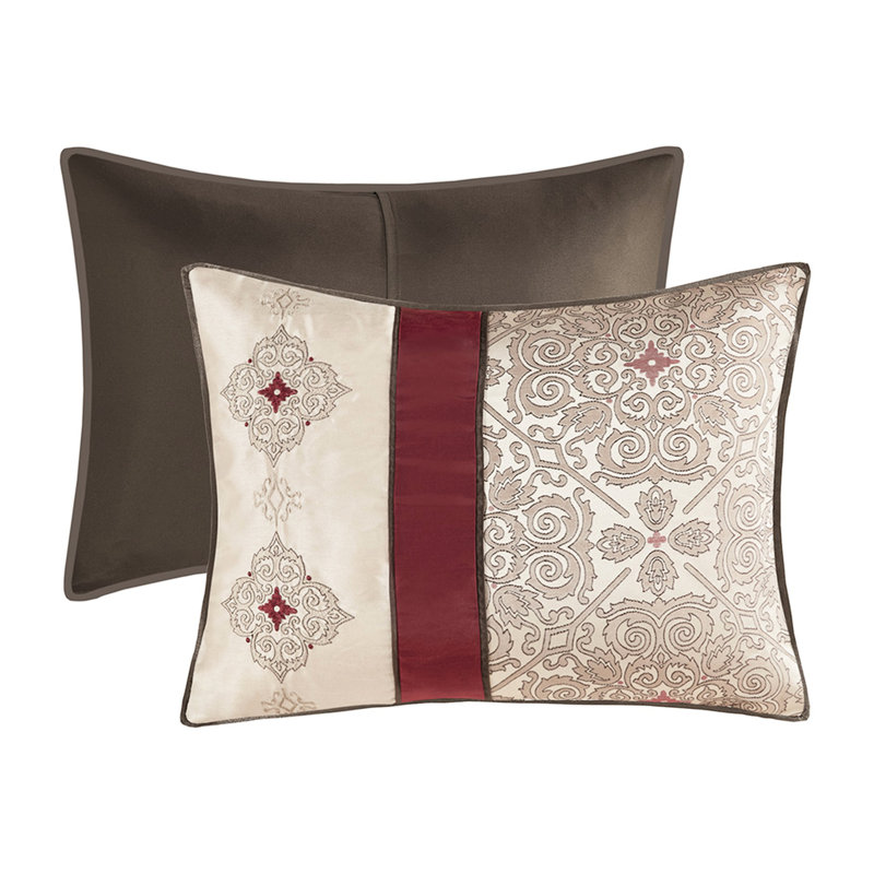 Ensemble de 7 pièces pour très grand lit - édredon douillet rouge, Rouge, Édredon de très grande taille et 6 pièces suppl