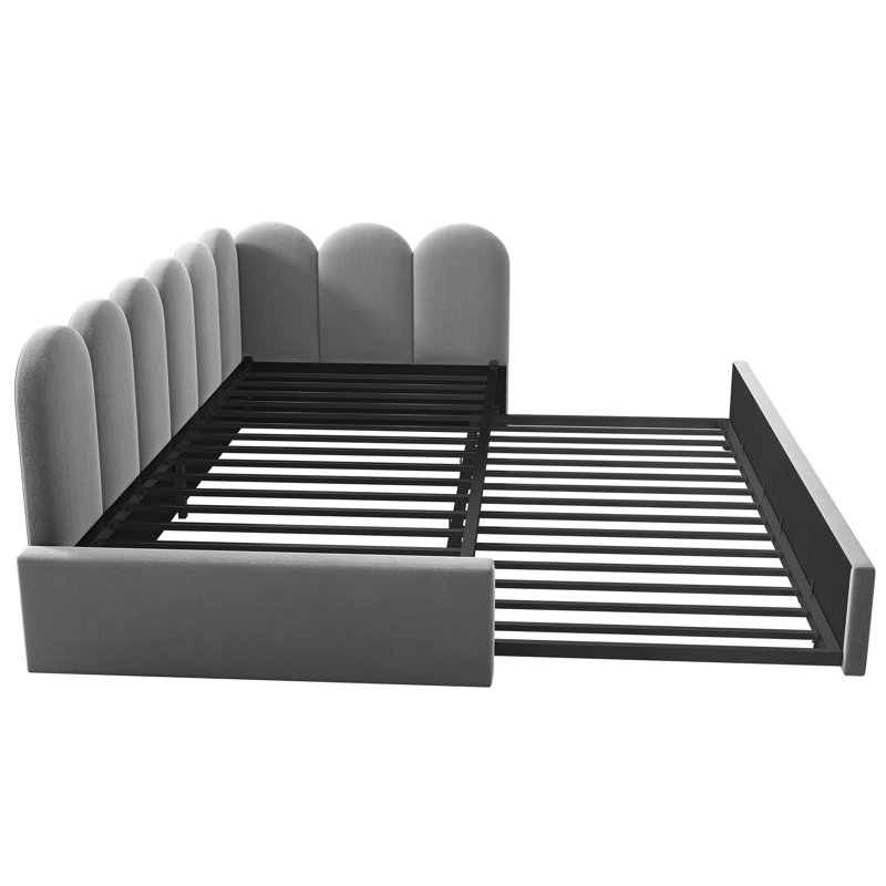 Upholstered with Trundle, Grey