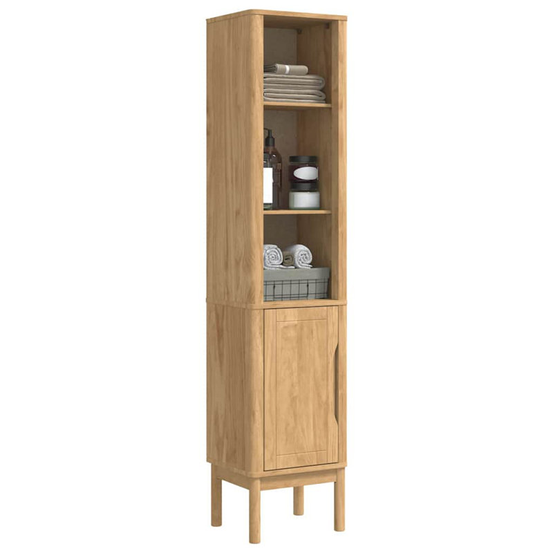 Solid Wood Bathroom Cabinet, Brown