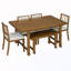 Ensemble de table de salle à manger en bois 6 pièces avec banc et 4 chaises-552242725