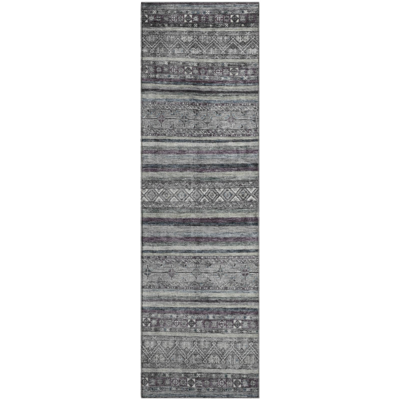 Premium Machine Washable Lampkins AMF1644 Stripes Rug, Runner 2'3" x 7'6"
