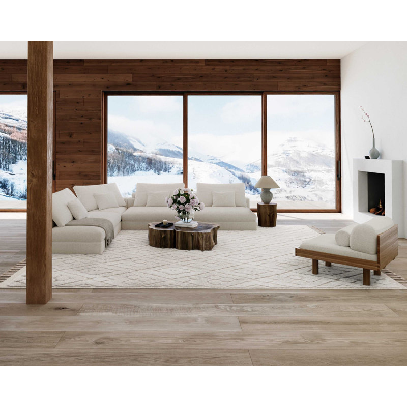 Gemi - Snow, Rectangle 6' x 9'