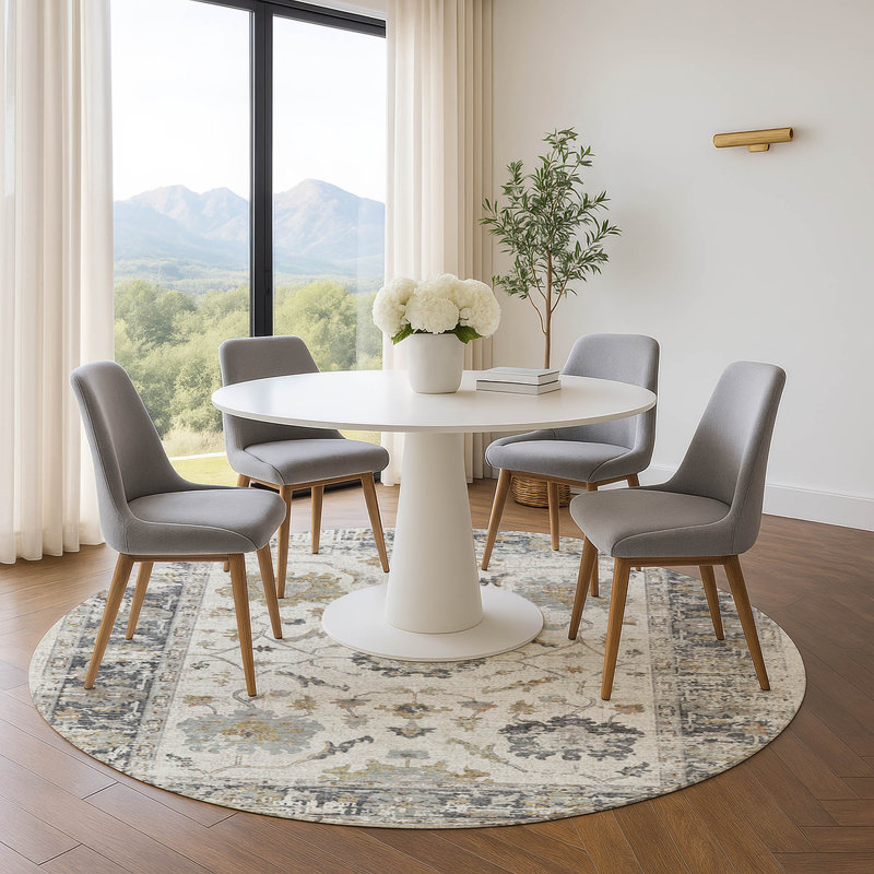 Tapis de qualité supérieure lavable à la machine Mundell, Rond 8 pi