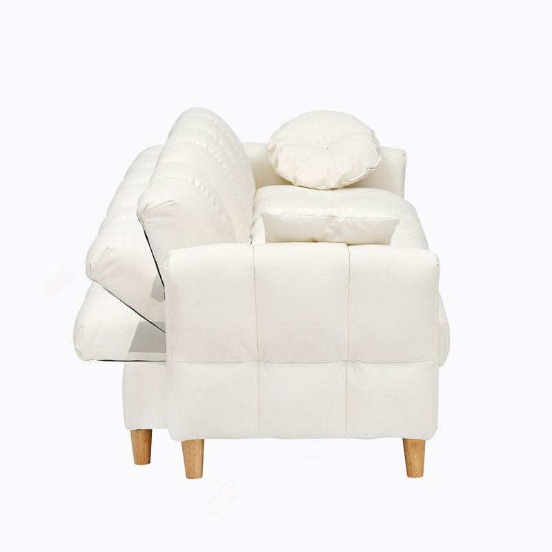 Canapé-lit confortable à trois places avec armoire de rangement et coussins moelleux