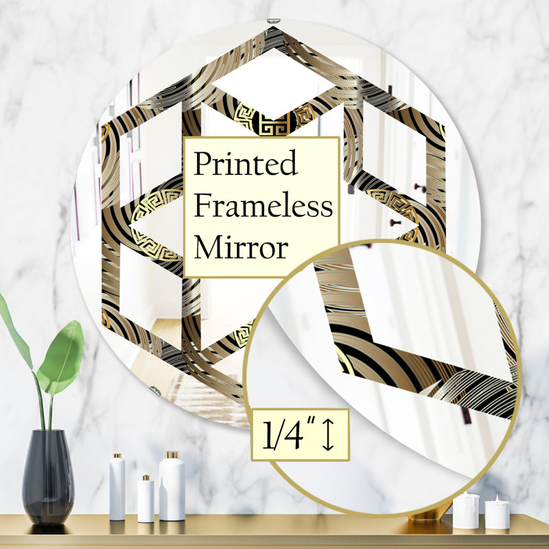 Abstract I Star Eclectic Frameless Wall Mirror, 31.5" H x 31.5" W
