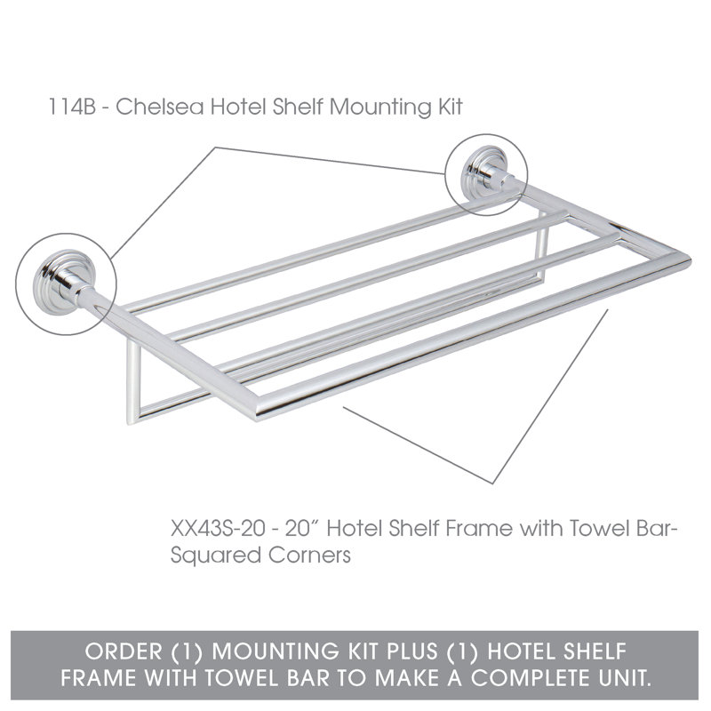 20" Hotel Shelf Frame with Towel Bar