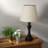 19'' Black Metal Table Lamp for Bedroom with Touch Control and USB Ports