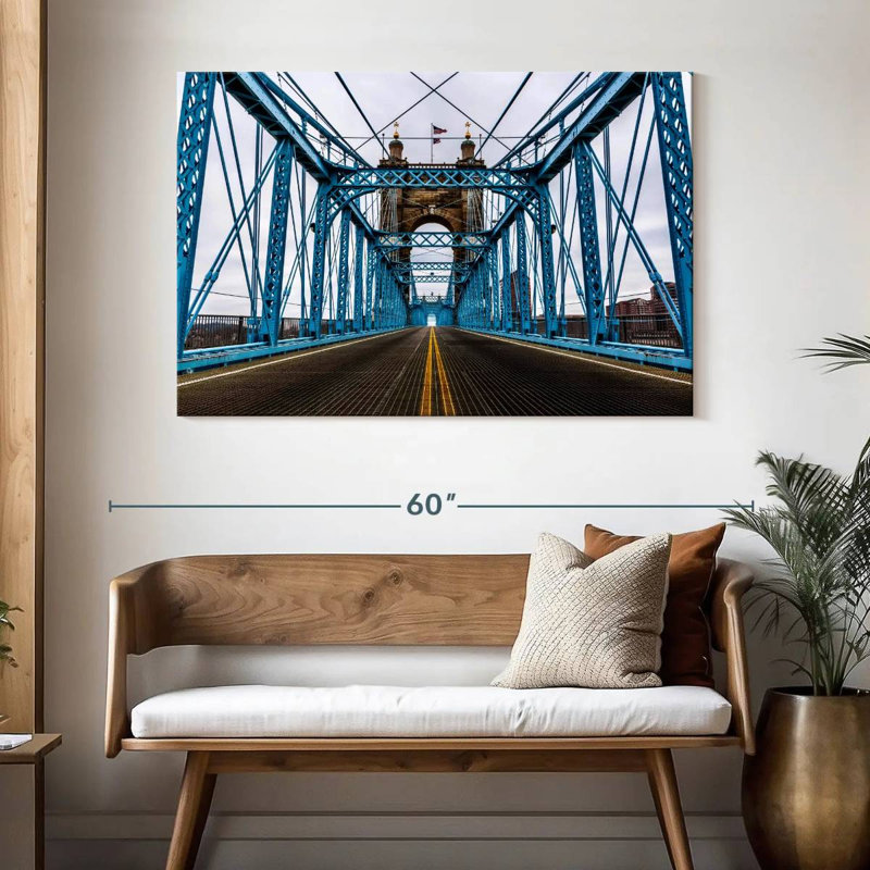 Blue Cincinnati Bridge, 32" H x 48" W