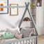 Lit simple en forme de tente, lit tipi avec garde-corps, lattes, gris-1274486506