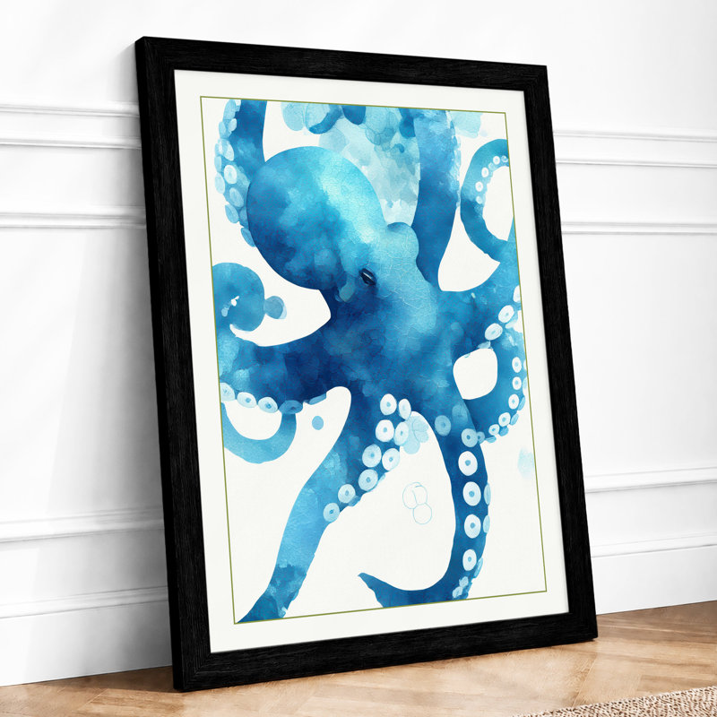 Flowing Octopus Coastal - Print, A4 - 29.7 x 21.0 cm, Black