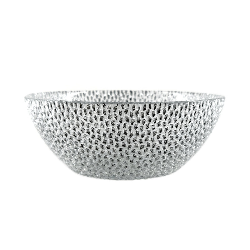 Bol latéral en verre doré Ocer, Argent