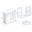 Armoire de rangement pour poubelle de cuisine avec 2 tiroirs, 1 armoire à ordures basculante, 1 porte avec support de rangement et 2 tablettes pour la cuisine