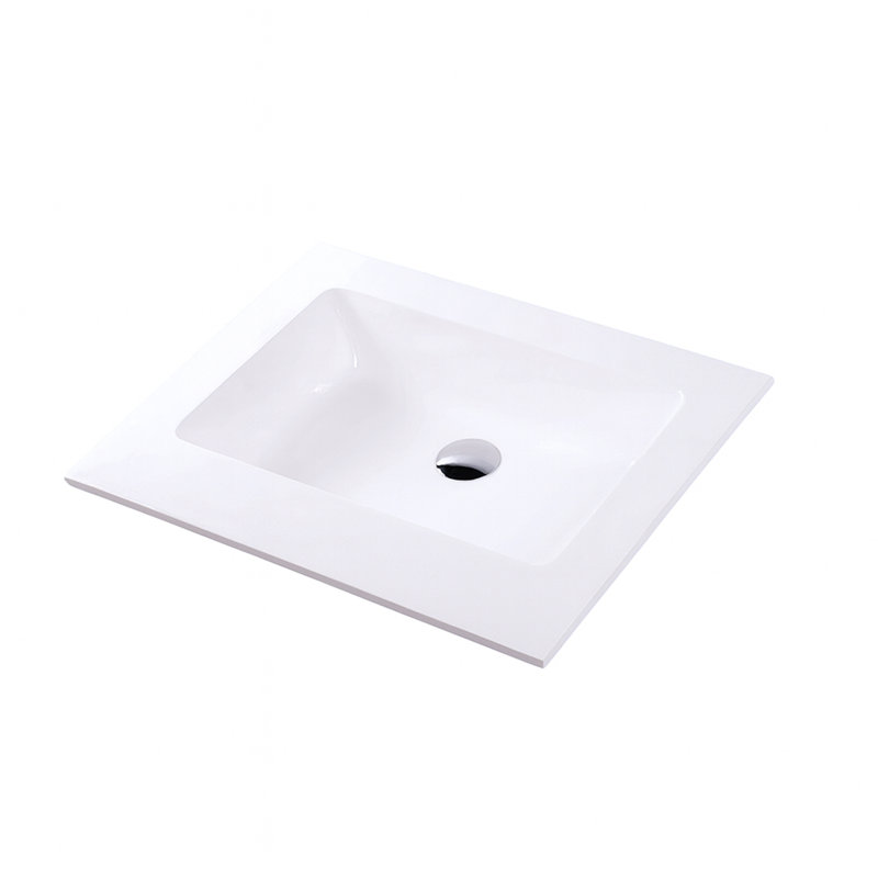 Kubitop 24'' L Bathroom Sink, Gloss White