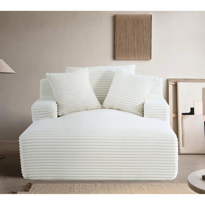 Chaise rembourrée pleine mousse en velours côtelé, couleur, canapé confortable moderne, canapé-lit surdimensionné pour la chambre à coucher et le salon, sans assemblage, velours côtelé avec coussin, confortable