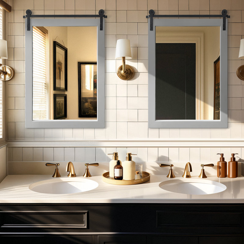 Miroir d'appoint mural, Gris