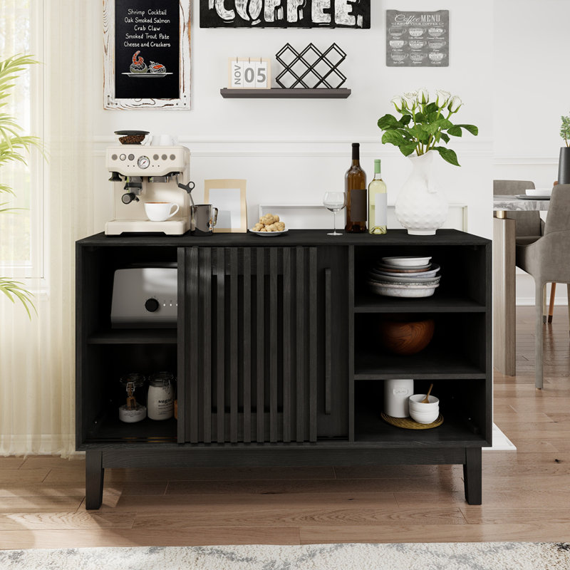 47.3" Buffet Cabinet with Storage, Black