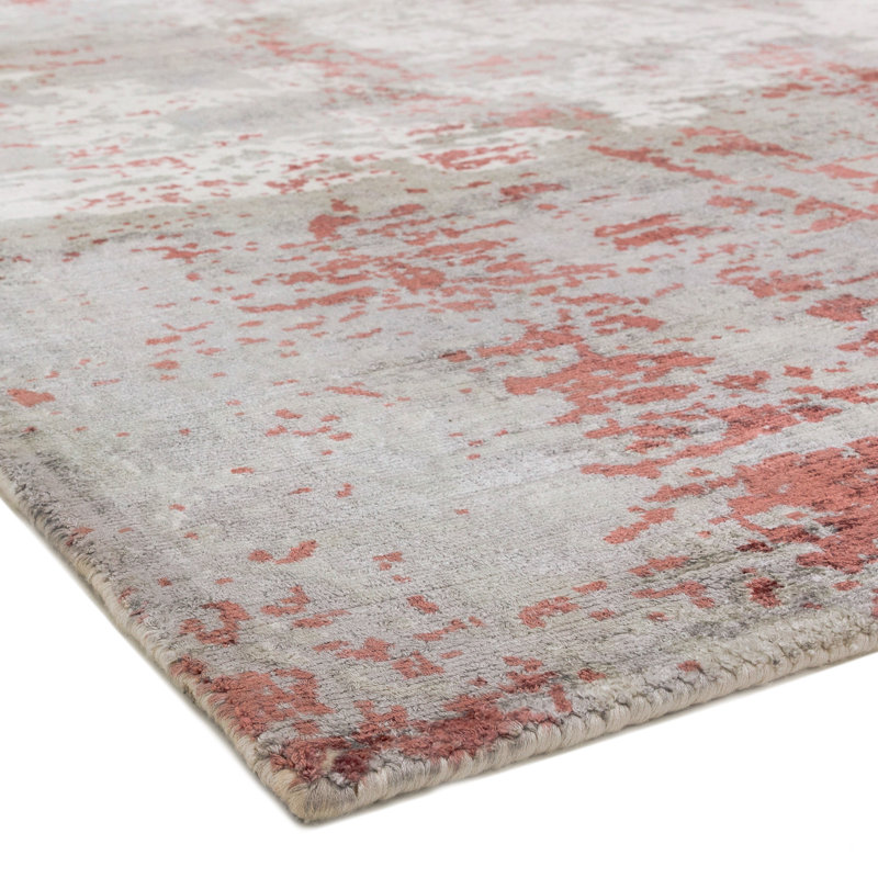 Midhurst Hand Woven Silky Red/Grey Area Rug, Rectangle 240 x 340cm