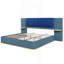 Très grand lit plateforme tapissier avec panneau, cadre de lit plateforme avec coins arrondis doux anti-collision, stable et solide, aucun sommier tapissier requis, assemblage facile, bleu-590285784-590285790