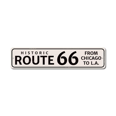 Route 66 Chicago To LA Custom Aluminum Sign